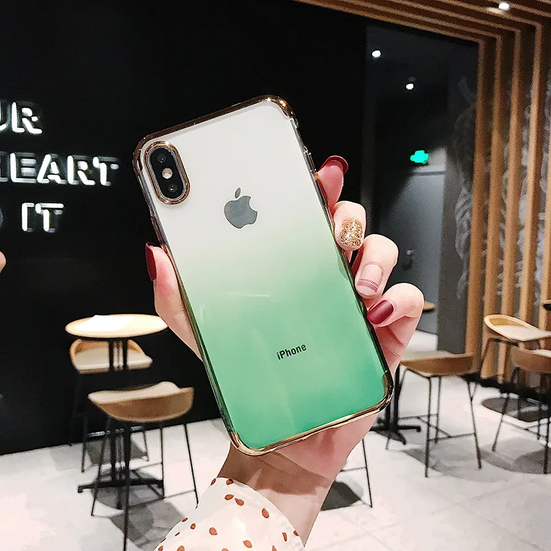 Роскошный мягкий силиконовый чехол для iPhone XS Max, XR, X, 10, iPone, 6 S, 6 S, 8, 7 Plus, 6 Plus, 6splus, 7 Plus, 8 Plus, градиентная задняя крышка для сотового телефона