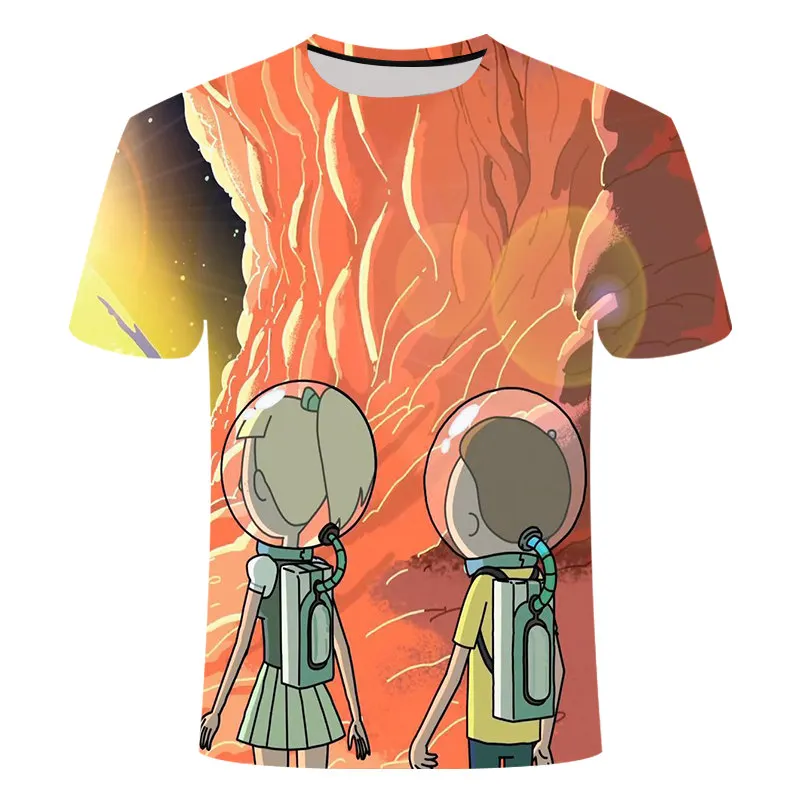TX150 Rick and Morty/Новая забавная футболка с аниме, Мужская 3D футболка, Летняя короткая футболка, мужские топы с круглым вырезом, крутые аниме, с изображением неба - Цвет: TX150