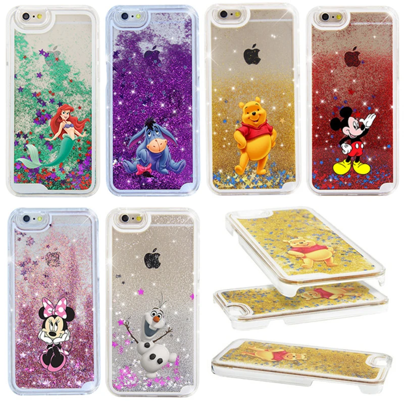 Для iphone 7 чехол новый красивый милый Микки и Минни сверкающие блестящие жидкие