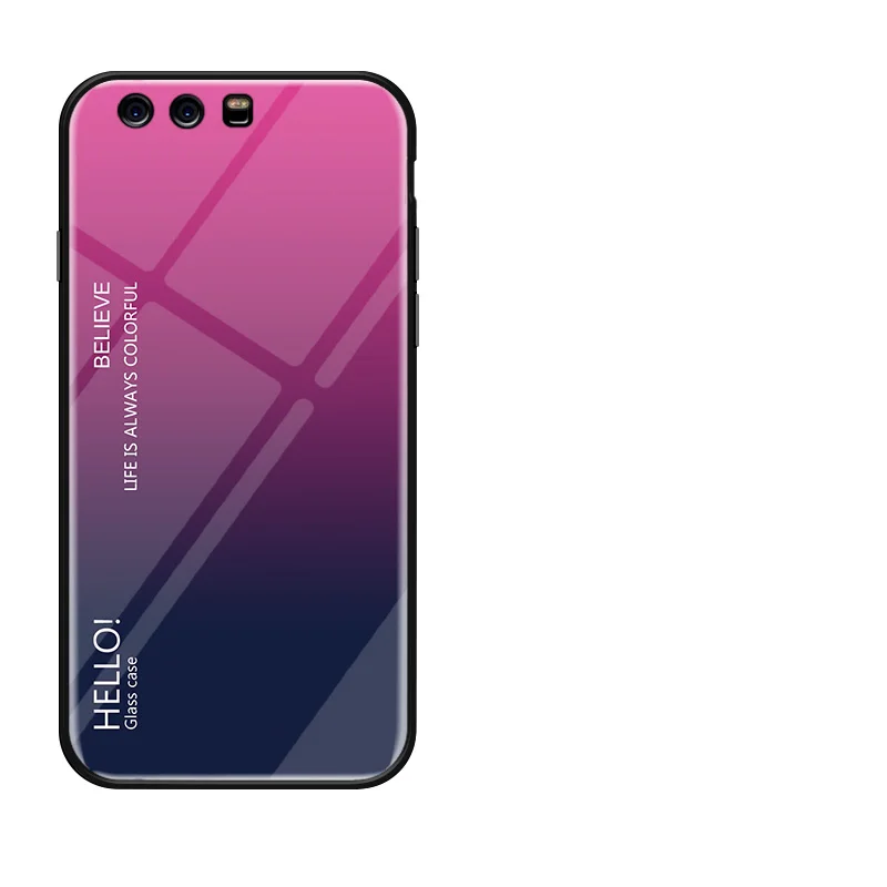 7 Мраморный жесткий чехол из закаленного стекла для huawei P10 Lite, роскошный градиентный защитный чехол на заднюю панель huawei P10 P9 Plus, чехол для телефона, чехол - Цвет: 7