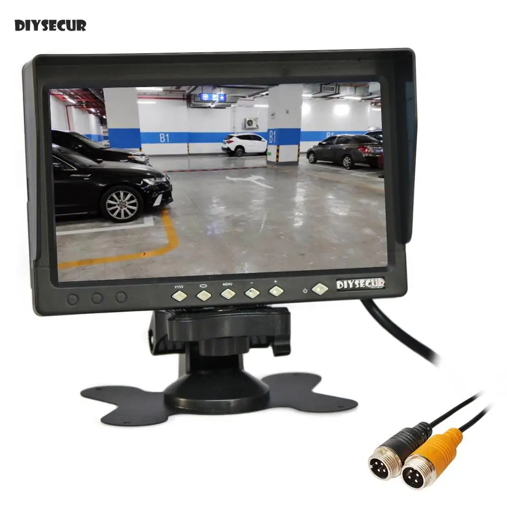 Автомобильный ЖК монитор DIYSECUR AHD 800x480 7 дюймов с поддержкой камеры 1080P и
