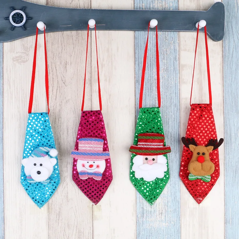4pcs Christmas bows snowman decoration elk tie Santa Claus Child Adult dance party ornaments | Дом и сад