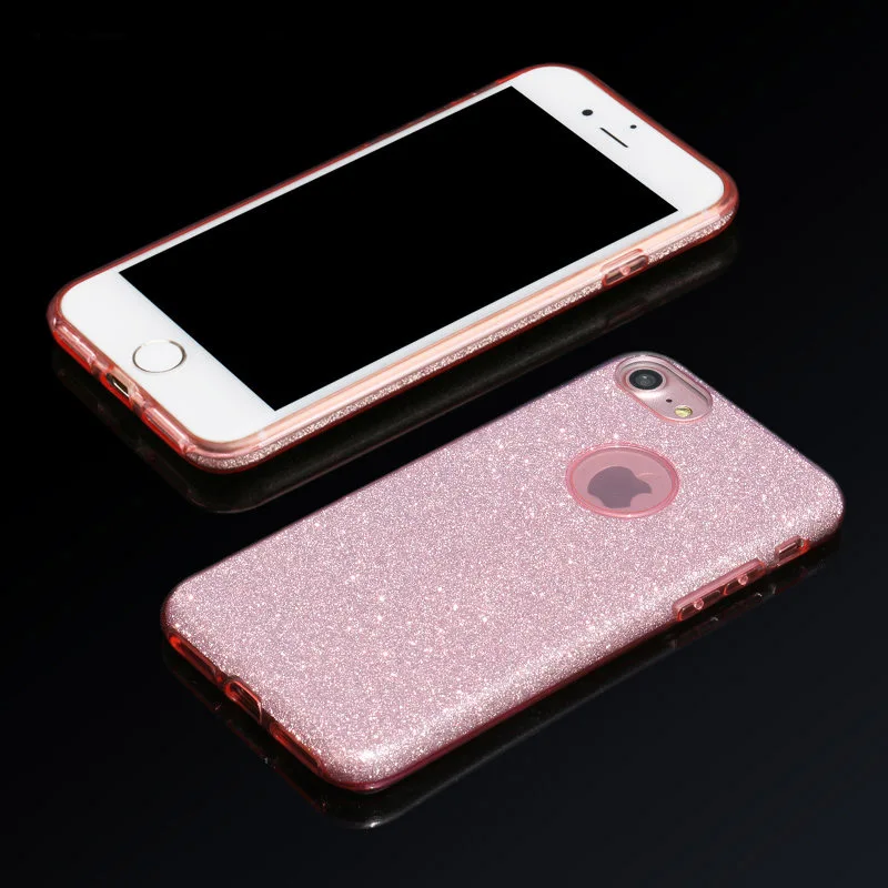 Сияющий Case Для iphone 7 Мягкие TPU Кремния Тонкий Очаровательный сверкающих Блеск