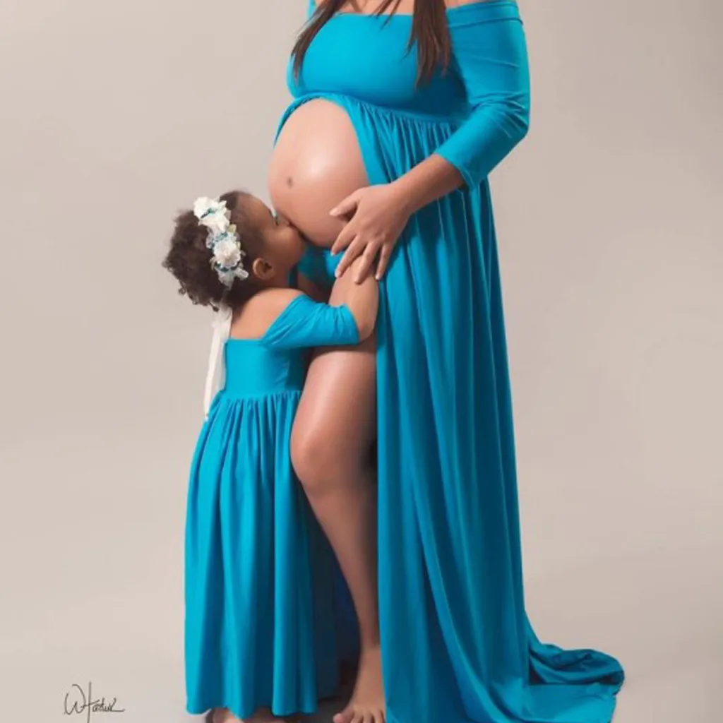 Mommy & Me Pregnants сексуальный реквизит для фотосессии с открытыми плечами платье