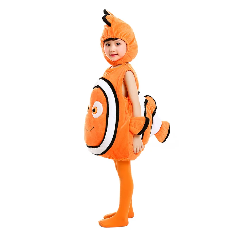 Child New Clown Fish Nemo Costume Marine Animal Costumes Kids Ocean Halloween Party |