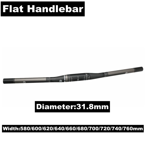 Flat Handlebar TOSEEK Сверхлегкий матовый 3 к углеродное волокно Велоспорт MTB части комплект рулей для велосипеда Руль+ подседельный штырь - Цвет: Flat Handlebar
