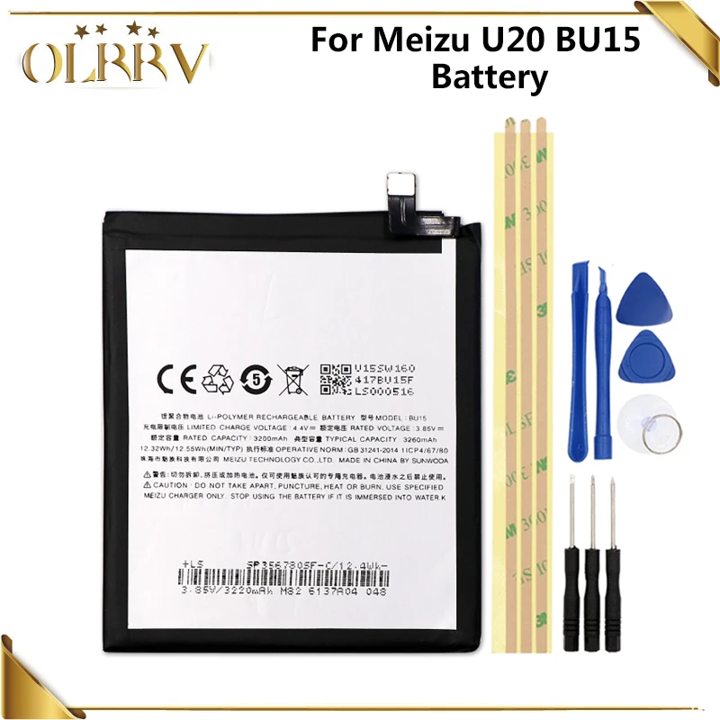 

BU15 Battery For Meizu U20 Batterie Bateria Batterij Accumulator AKKU 3260mAh+Tools