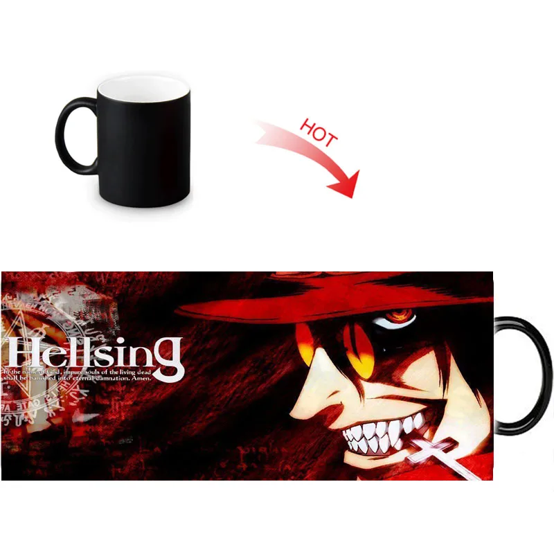 Волшебная керамическая кружка Hellsing термочувствительные Меняющие цвет кружки
