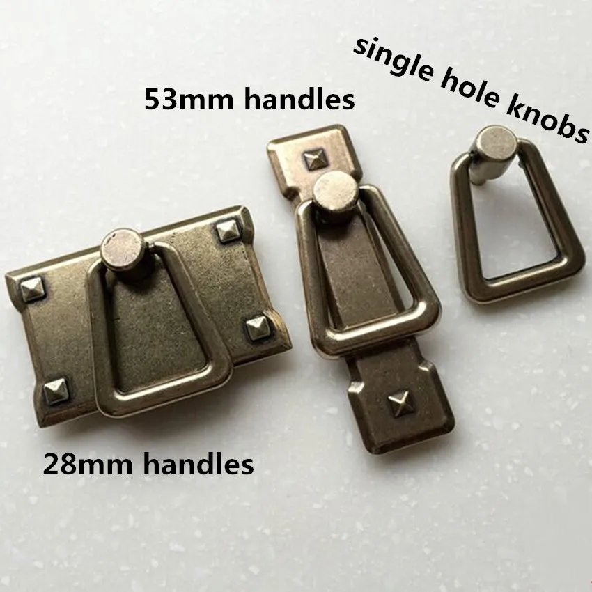 Ручки для мебели в ретро стиле Rustic бронзовые мебельные Квадратные Кольца ящиков