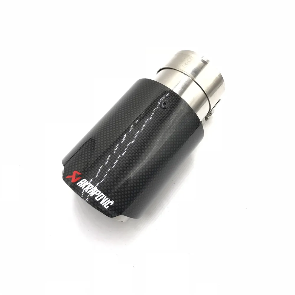 1 шт. Универсальный Akrapovic глянцевый выхлопной наконечник из углеродного волокна выхлопная труба из нержавеющей стали