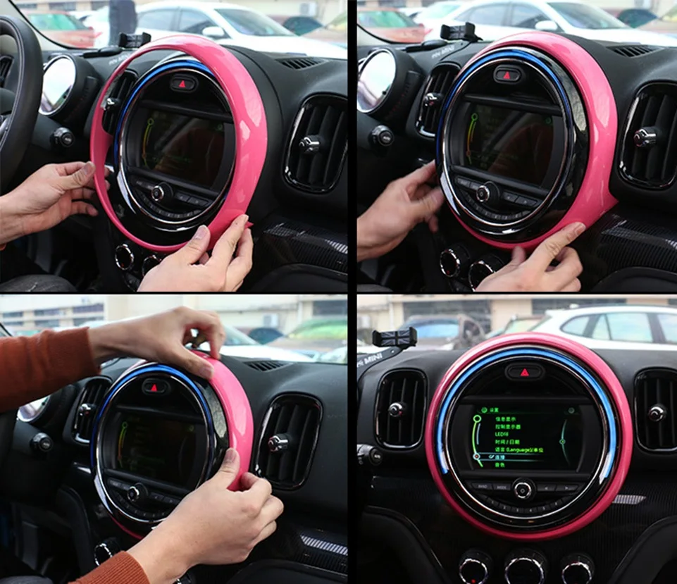 Деревянная зернистая Автомобильная подсветка приборной панели Центральная отделка центральной панели салона крышка отделка рамка украшение для MINI Cooper Countryman F60