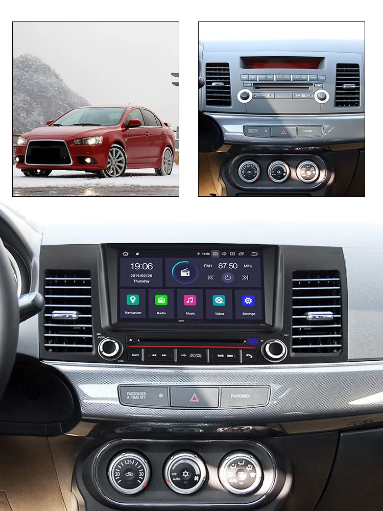 Android 9,0 " 2din автомобильный gps Навигатор Радио-Кассетный проигрыватель для Mitsubishi Lancer EX EVO Lancer 10 2006- WiFi BT USB navi