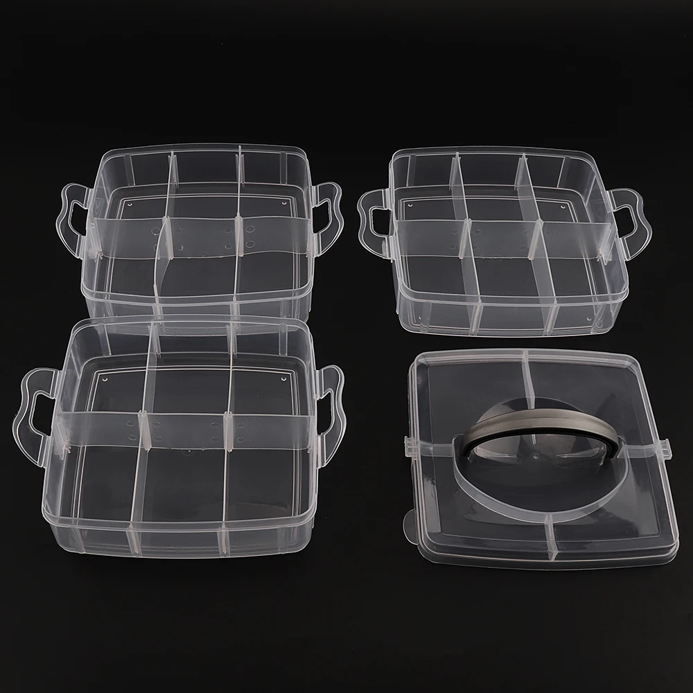 Домашняя коробка для хранения три слоя 18 ячеек PP пластик портативный Съемный