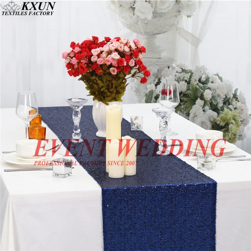 royal blue Цена блесток настольная дорожка свадебные скатерти дорожки события отель украшения - Цвет: royal blue