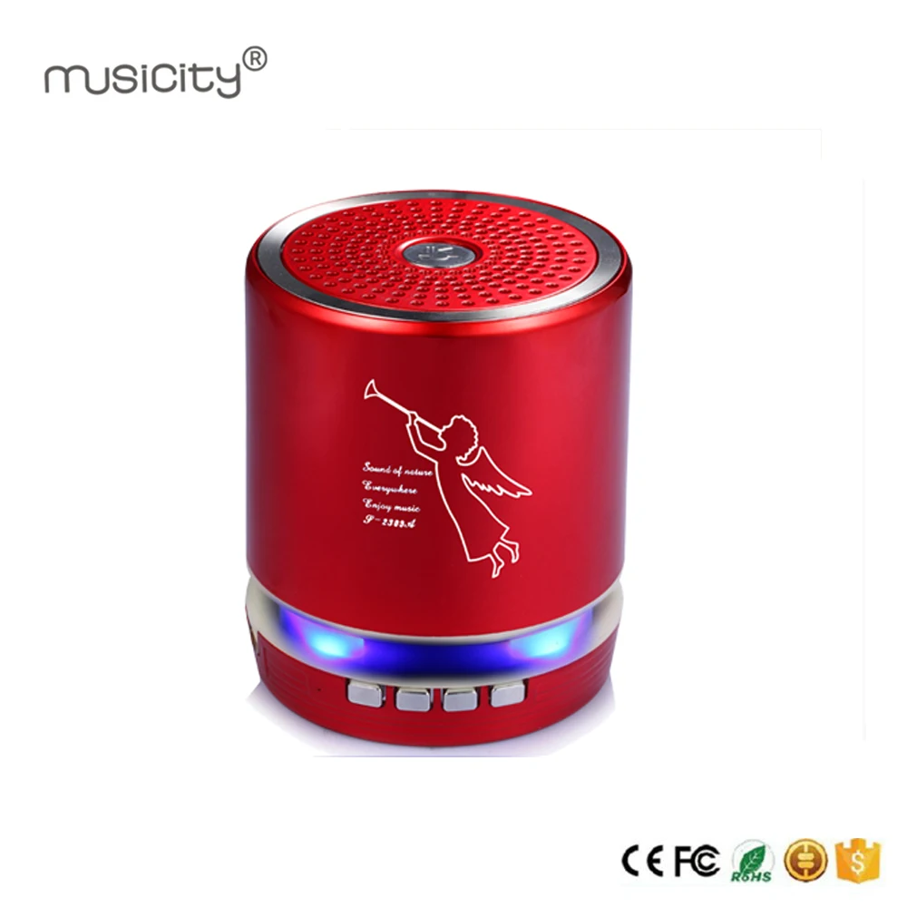 Musicity Беспроводной Портативный Бумбокс светодиодный мини Bluetooth Динамик с FM радио