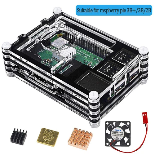 with fan heatsink Raspberry Pi 3 Чехол/радиатор/вентилятор/кабель для Raspberry Pi 3 Model B чехол радиатор/вентилятор охлаждения для Raspberry Pi чехол с вентилятором - Цвет: with fan heatsink