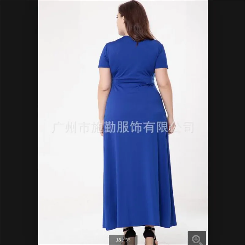 Bohemia Big woman's clothes 6XL Loose Women's dresses spring summer plus size NEW Blue Dress women party wedding long 2018 K3416 |