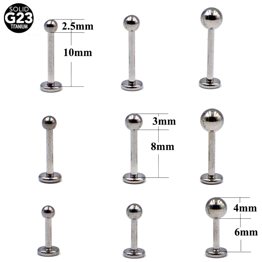 BOG-5PCS/Lot G23 из твёрдого титана мяч сверху губная серьга уха ушной хрящ пирсинг ювелирные изделия 16g
