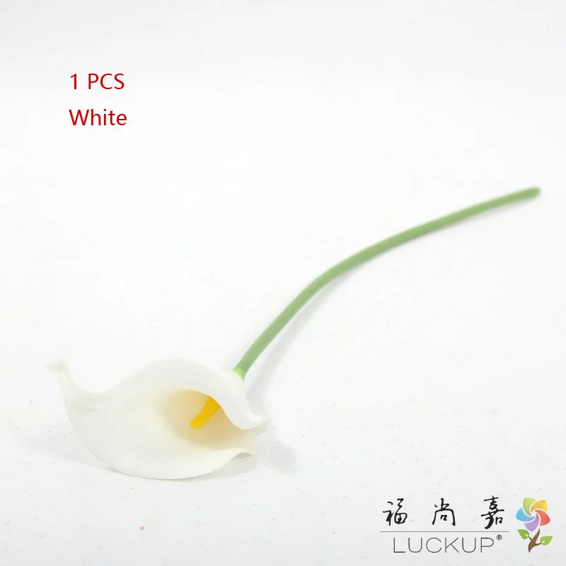 White 6 шт. красивые реального Touch Искусственный Латекс Калла PU цветы Свадебные букеты украшения дома 7 цветов доступны F98 - Цвет: White