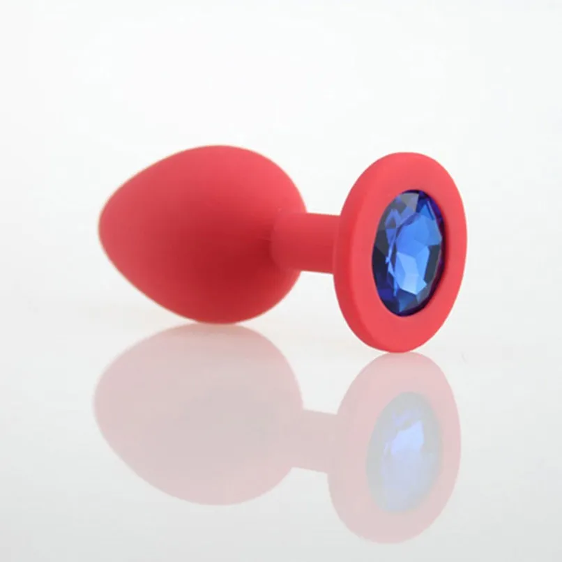 Силиконовые украшенные драгоценными камнями анальные пробки тренировочные