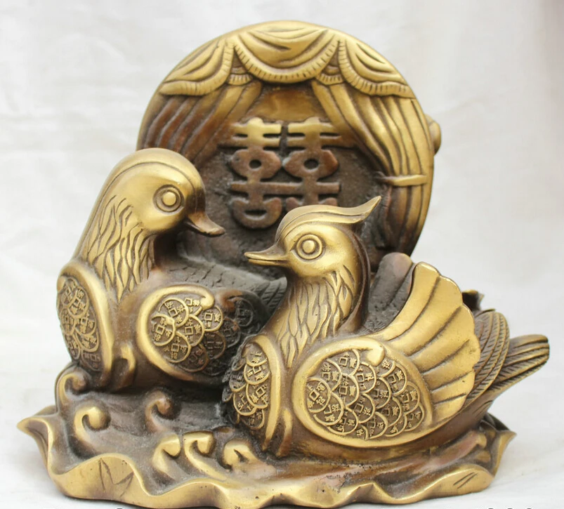 SCY S5755 9 &quotКитайская фэншуй медная мандариновая утка монеты дерево богатства