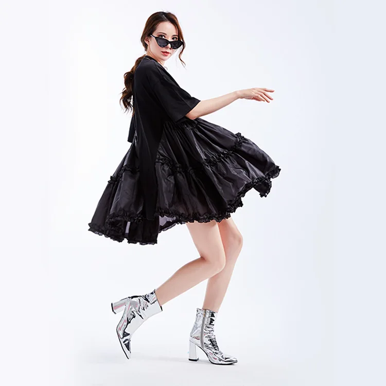 Лето 2009 женские платья новое корейское платье боковая лепестковая фея Vestido