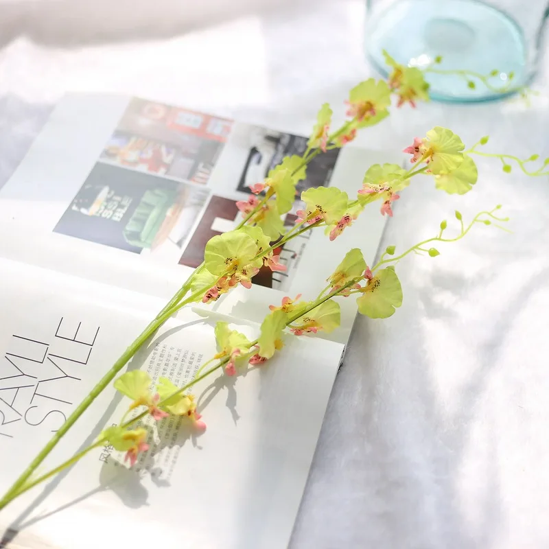 10 Букет танцевальных синих шелковых цветов цветы для пола бабочки орхидеи