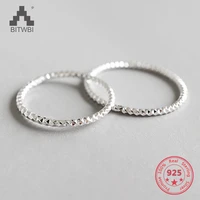 925 sterling silver ring fashion simple glint gleam thin little finger rings for women cute fine jewelry 2020 minimalist gift