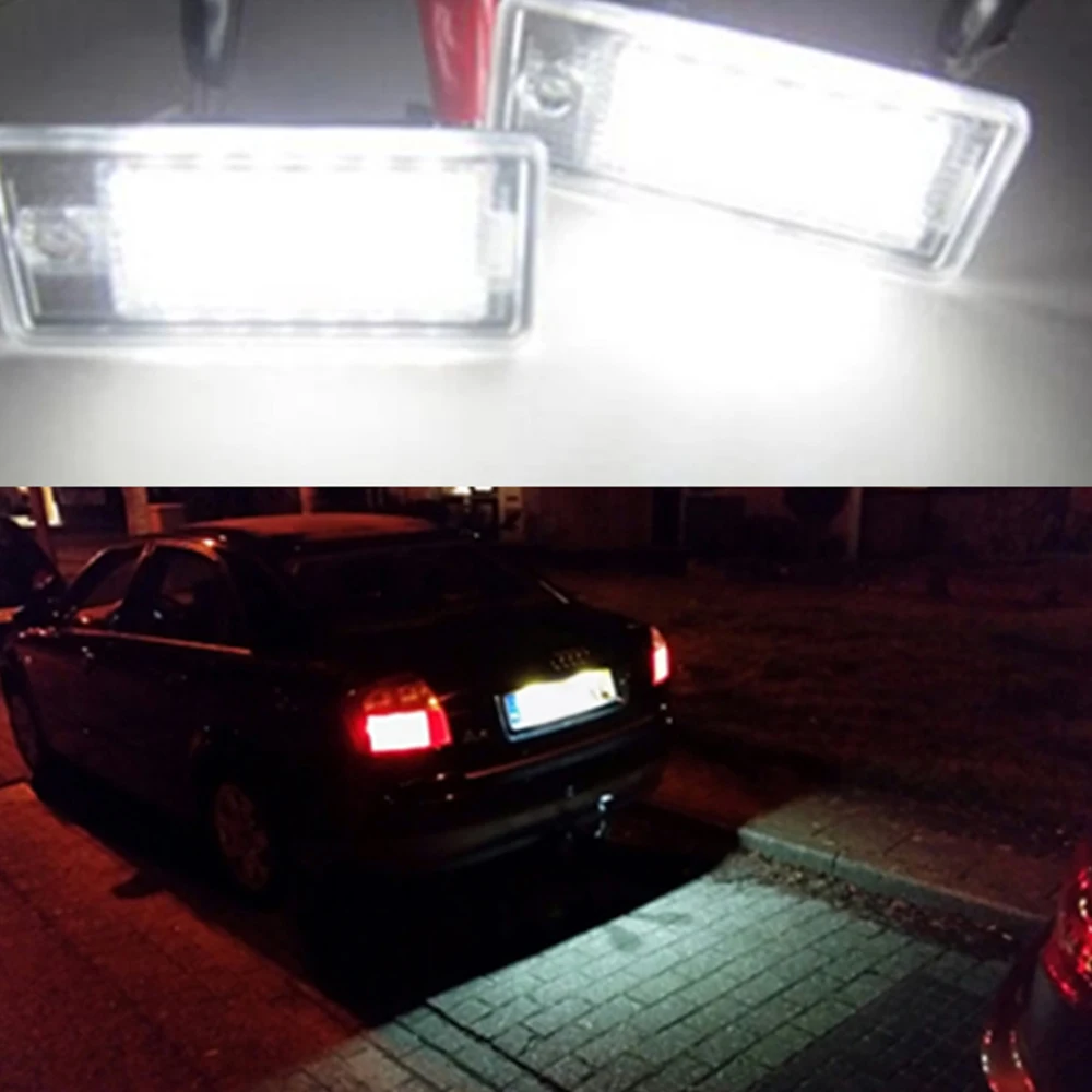 2 шт 12V светодиодный номерной знак светильник лампы для ввиде горшка 01-07 Audi A3 S3 A4 B6 A6 S6 Q7 автомобиля внешние аксессуары светильник s дропшиппинг