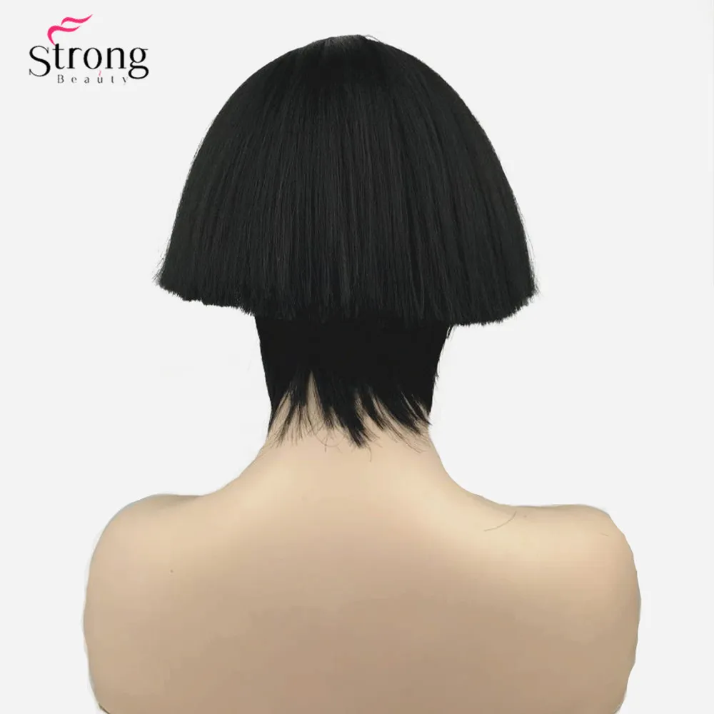 StrongBeauty женский синтетический парик короткие волосы Shroom прическа красная чаша стрижка блонд/белый парики боб