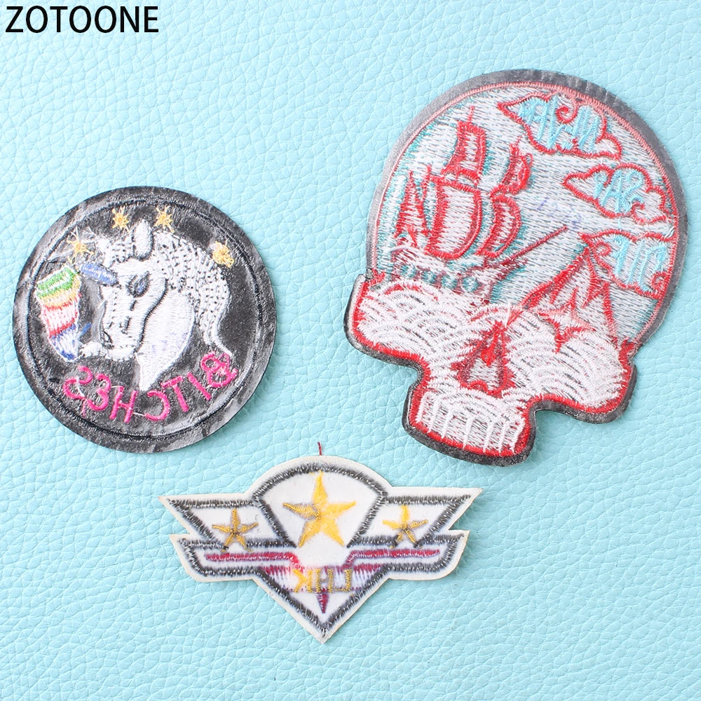 ZOTOONE 6Pcs Punk Skull Patch Appliques Fashionable Diy Embroidery Patches for Clothes Military Badges Applications Clothing | Дом и сад