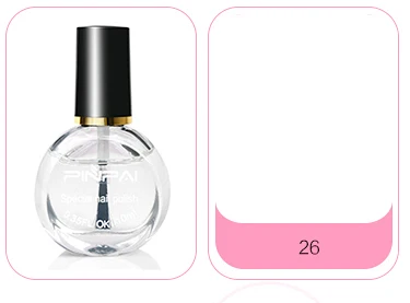 Transparent Top Coat Pinpai 26 цветов два использования лак для ногтей стемпинг ногтей покрытие Полуперманентная печать ногтей переводной лак гель лак 10 мл - Цвет: Transparent Top Coat