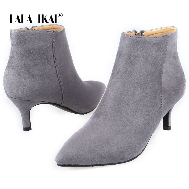 LALA IKAI/Женская обувь на застежке-молнии ботильоны короткие плюшевые ботинки