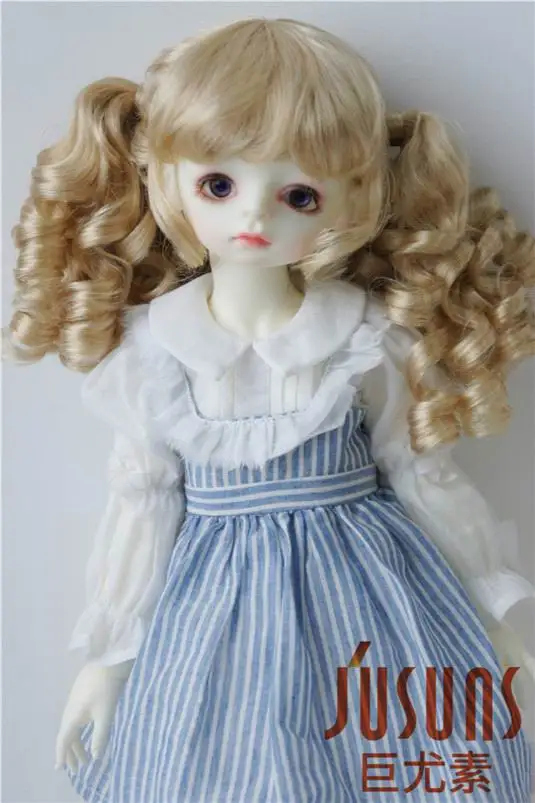 JD308B 1/3 8-9 дюймов синтетический мохер BJD куклы парики 21-23 см двойной кудрявый Пони Парики Аксессуары для кукол SD