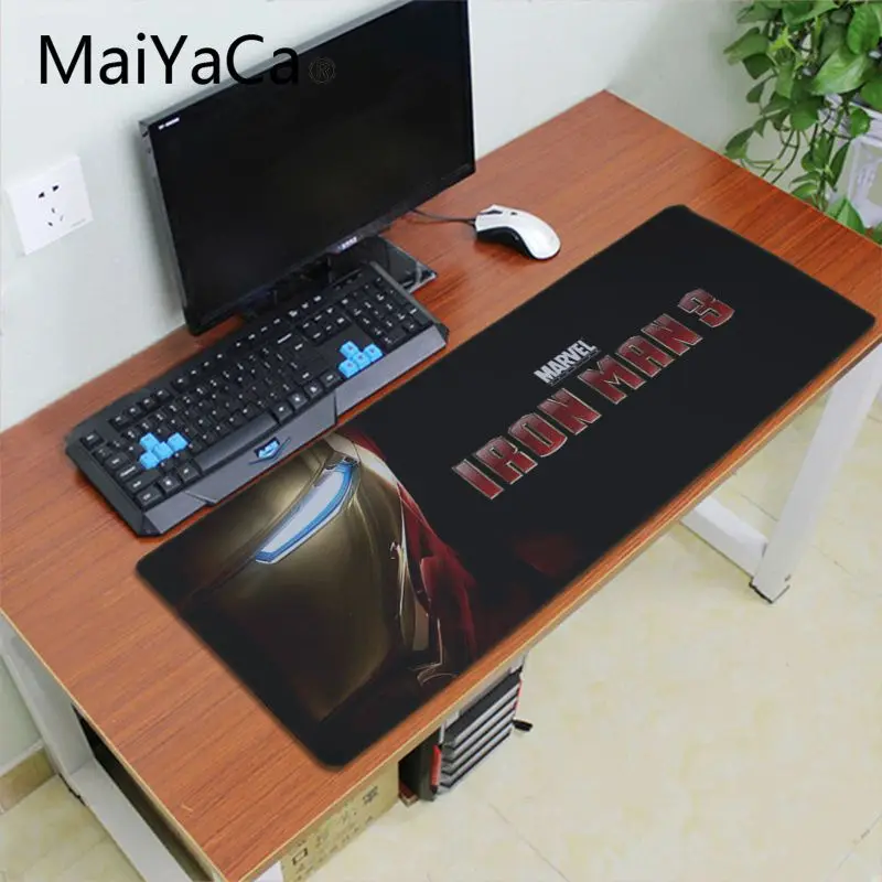 Lock Edge 30X70cm Maiyaca Железный человек противоскользящие прочные резиновые компьютерные коврики настольная клавиатура Коврик для мыши 700x300 мм геймер большой Офисный Компьютерный стол коврик - Цвет: Lock Edge 30X70cm