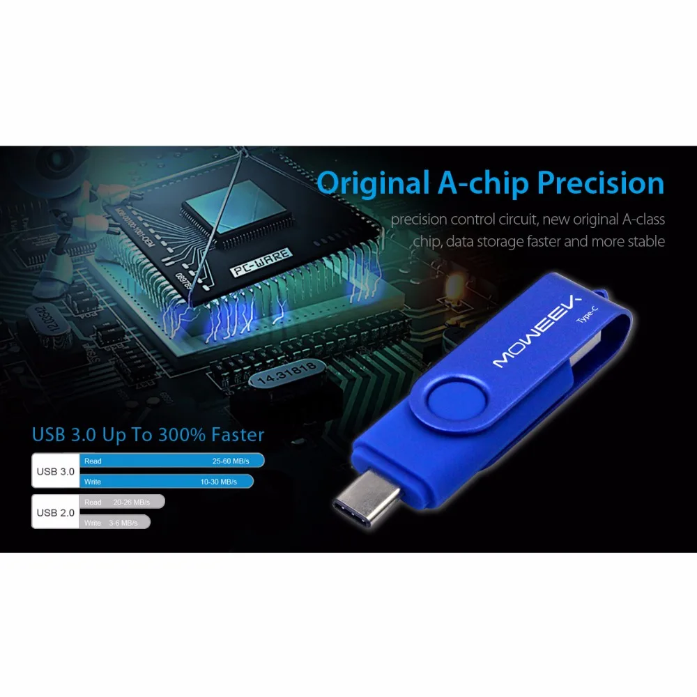 Moweek высокоскоростная флеш накопитель USB 3 0 модная ручка типа C 64 ГБ 32 8
