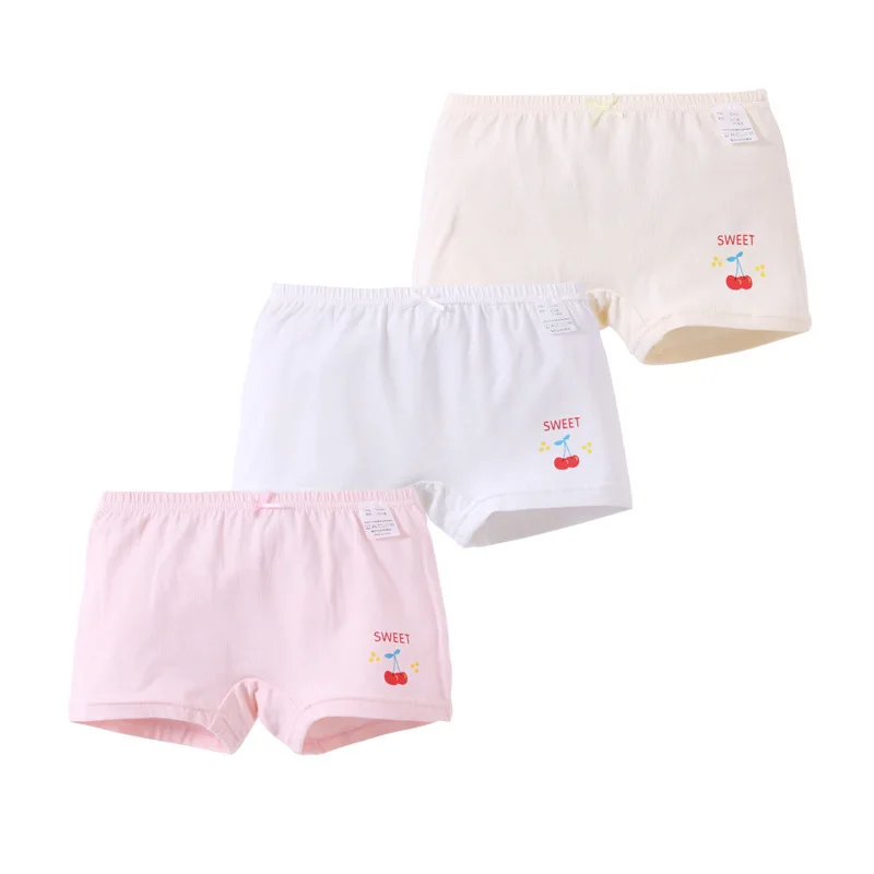 3 шт./партия класс детские трусы из чистого хлопка боксеры для девочек дети