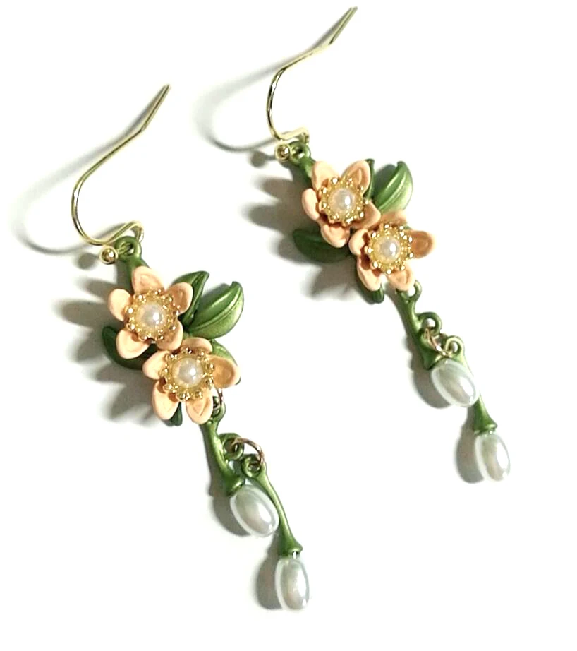 Женские винтажные серьги CSxjd в стиле ретро с искусственным жемчугом и оранжевыми