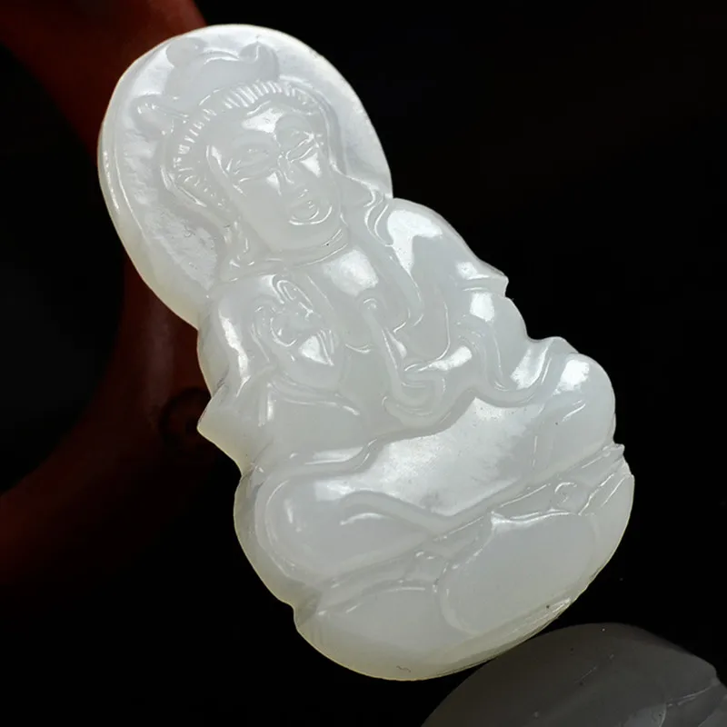 Афганский белый камень Guanyin натуральный подвесной подвески для женской