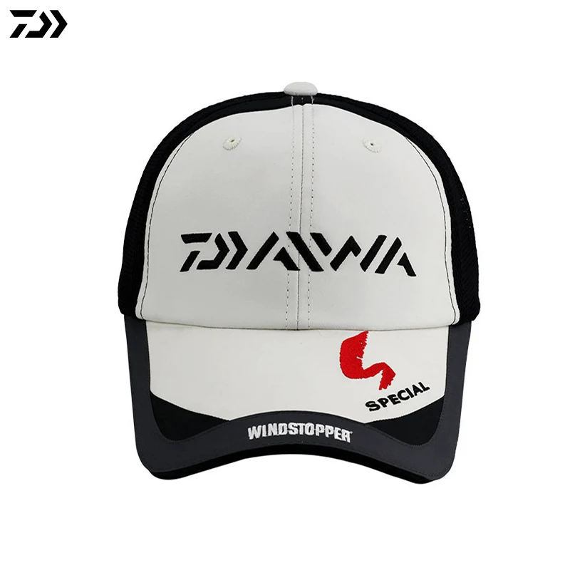 Daiwa мужской солнцезащитный козырек шляпа черный/белый дышащая сетка