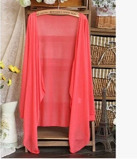 Новый женский вязаный Повседневный Кардиган тонкий хлопковый Однотонный свитер