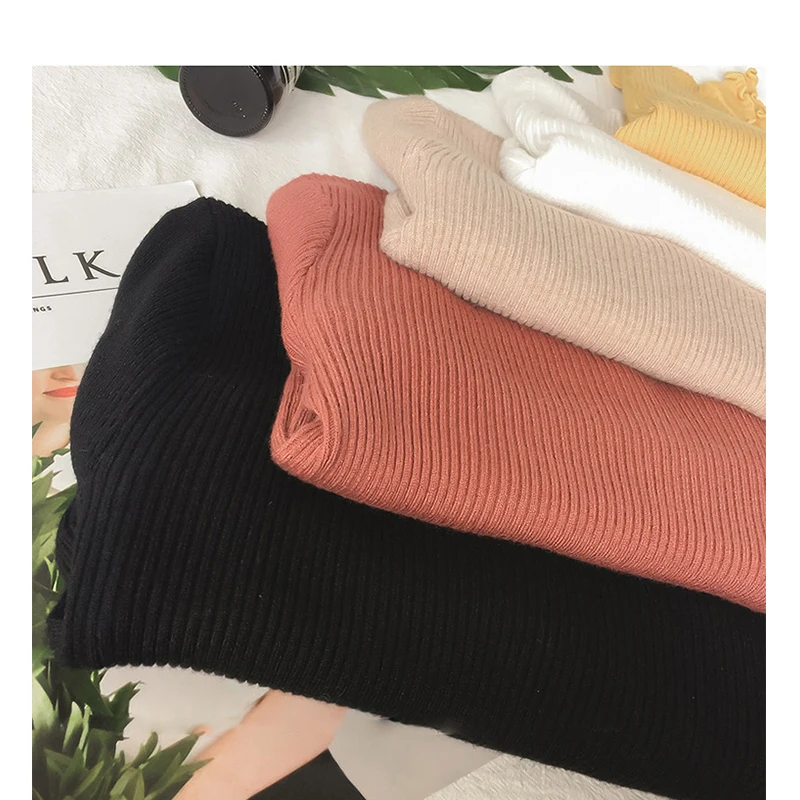 Осень 2018 трикотажная женская одежда Корейская версия полуводолазка с длинным