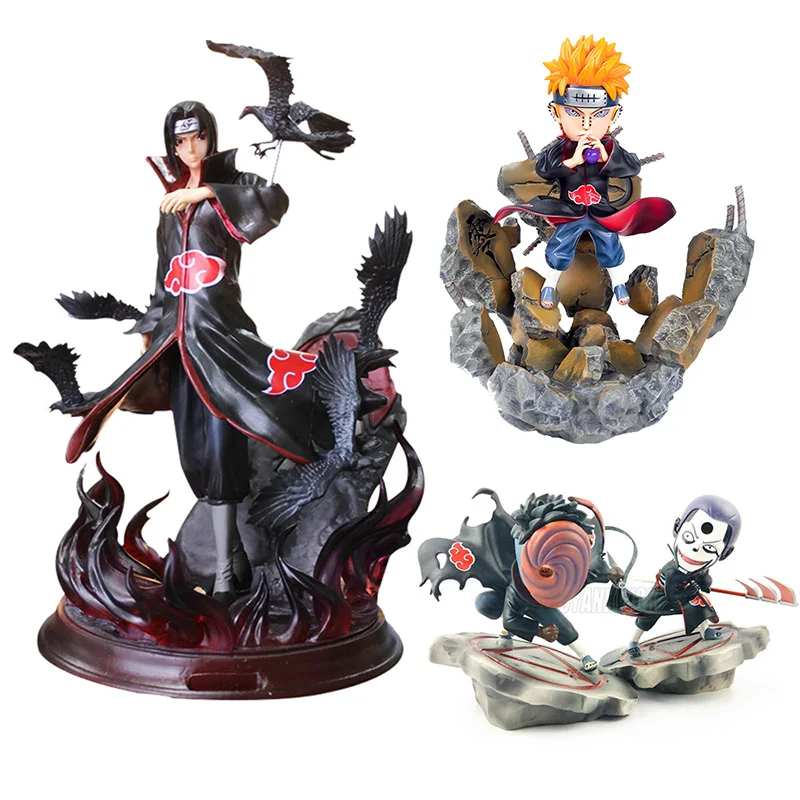 Аниме Uzumaki Наруто ПВХ Shippuden Uchiha Itachi Pain Tobi Hidan Nagato Yahiko Tobi Hidan фигурка Коллекционная модель игрушки