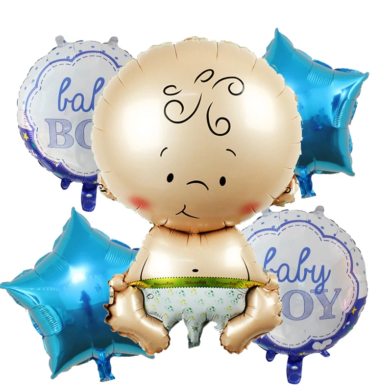 5 шт./компл. Baby Shower для мальчиков и девочек вечерние украшения Фольга шары набор Пол раскрыть вечерние принадлежности для новорожденных на день рождения для детей