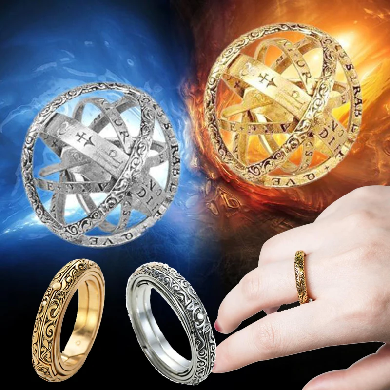 Астрономический Шар Кольцо Серебристый цвет открыт медальон космический палец