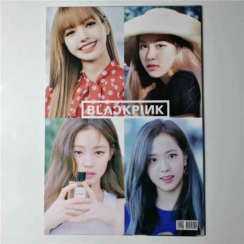 8*(42x29 см) новые черно-розовые плакаты наклейки на стену подарок kpop корейские девушки JISOO Роза Дженни Лиза