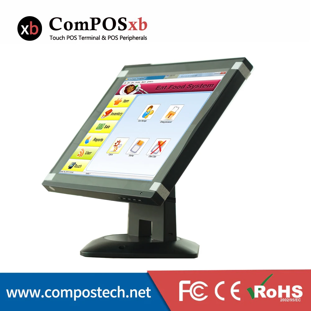 Сенсорный экран дисплей 12 дюймов сенсорный ЖК монитор для Pos ПК с вращающейся