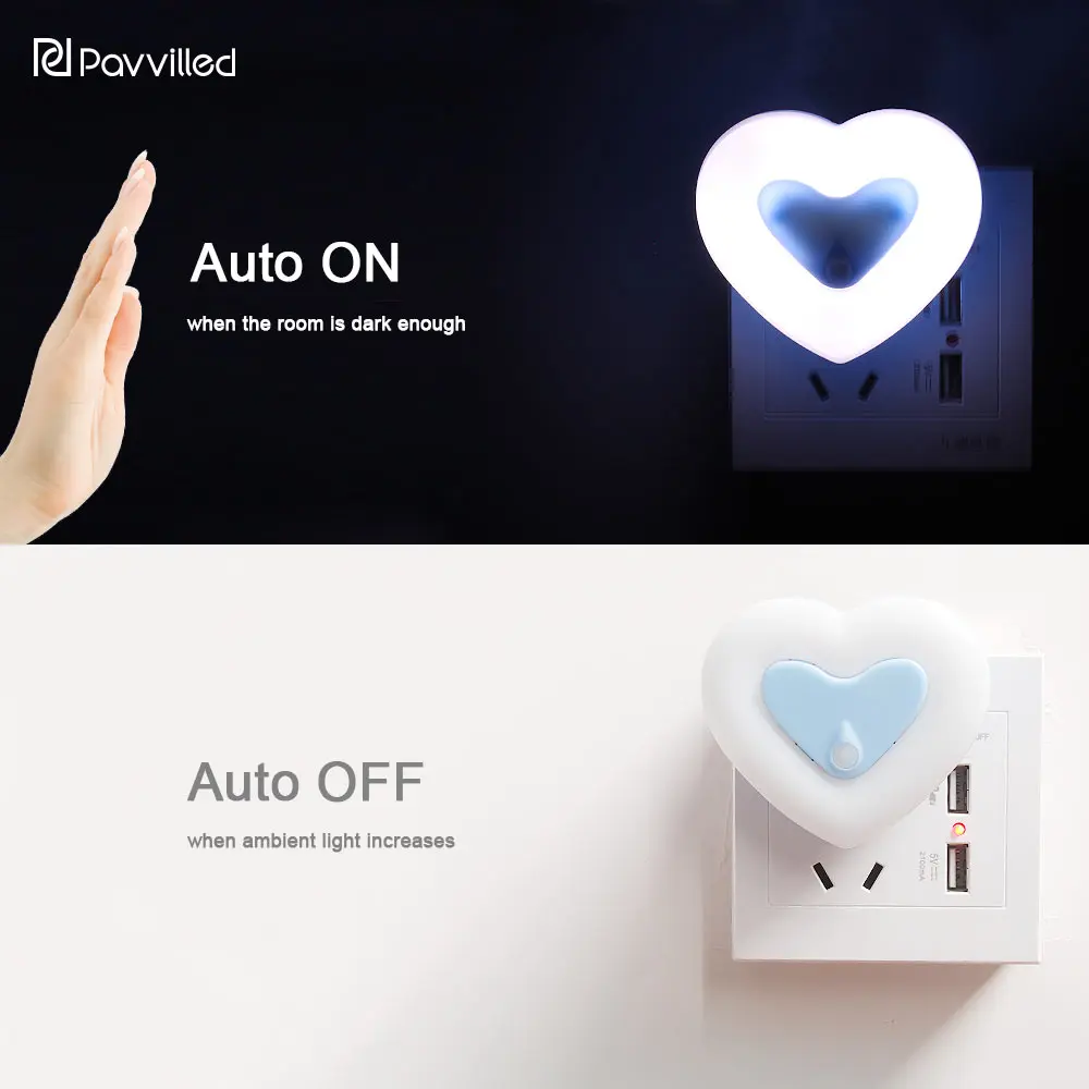 Приглушаемый светодиодный ночник с датчиком движения 2 А 110 220 в перем.