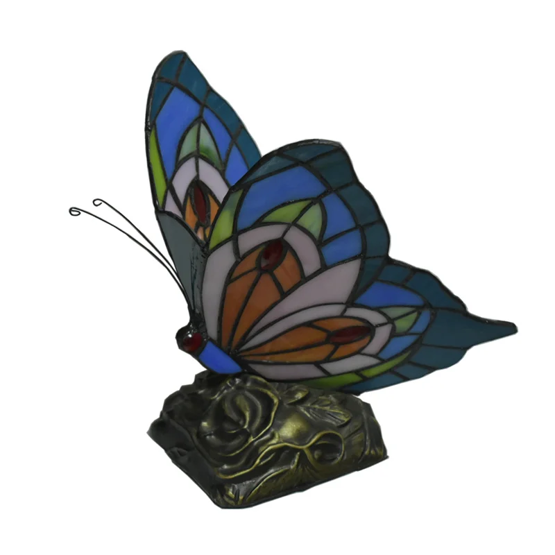 Tiffany Style Night Light Small Mini Stained Glass Dale Lamps Butterfly Desk Table Lamp Antique Unique On Sale | Освещение