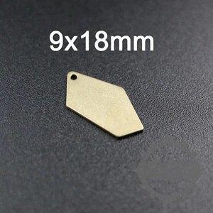 9x18mm Неправильная форма Винтажный стиль сырая латунь простая пластина для штамповки гравировки Подвеска Шарм DIY поставки 1800317 - Окраска металла: 9x18mm